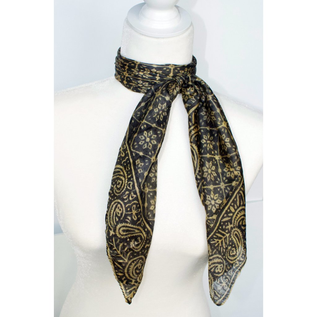 Vintage 100 Silk Scarf From India